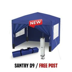 3x3m Popup Gazebo Marquee Party Tent Pavilion Blue with 4 Sides