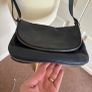 Caroll navy leather crossbody bag Image 3