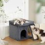 Cat Tree Tower for Large Adult Cats, 50 40cm Big Perch Bed,Spacious Condo House for Indoor Kitten, Sisal Scratching Post, Dark Gray Image 2
