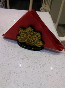 Wooden napkin holder hand painted