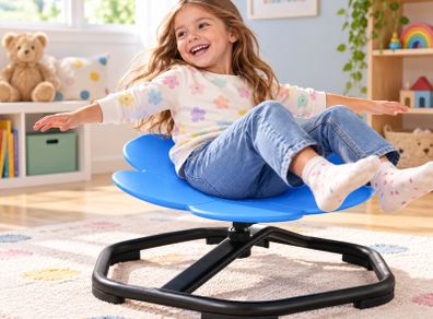 Sensory Spinning Swivel Chair Blue 360 deg Balance & Coordination Seat
