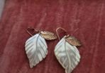 Vintage Mother of Pearl leaf earrings