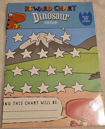 Dionosaur Reward chart for kids. Unopened