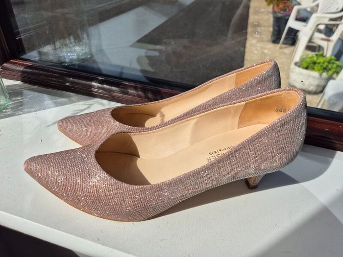 Peter Kaiser sparkly rose gold heels