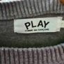 Play Commes Des Garcons Grey Heart Grey Jumper in XL Image 3