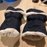 Orzbow pram hand muffs - navy with cream fleece Image 2