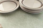 Keltcraft Designed By Noritake Detergent-safe Oven-safe Ireland 9117 Nutmeg 6 salad plates  . 8 inches wide