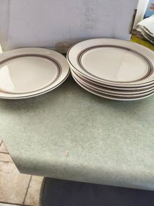 Keltcraft Designed By Noritake Detergent-safe Oven-safe Ireland 9117 Nutmeg 6 salad plates  . 8 inches wide