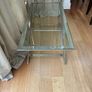 Contemporary glass top and polished metal coffee table Image 2