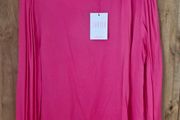 Savida Pink Satin Top with gold buttons Size M.