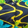 vintage 70s 80s navy yellow print Short sleeve dress Image 4
