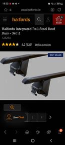 Halfords Integrated Rail Steel Roof Bars