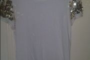 Cream top with gold sequins sleeves Dunnes size UK10 EUR38 Postage included