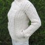 NEW with tage Merino Wool Irish Aran Side Zip Cardigan Image 3