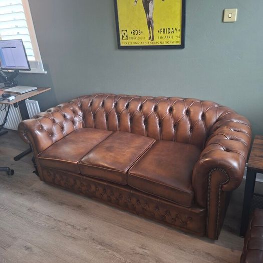 Full Leather Chesterfield Sofa