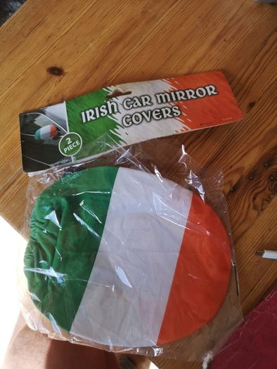 2 wing mirror Ireland flags