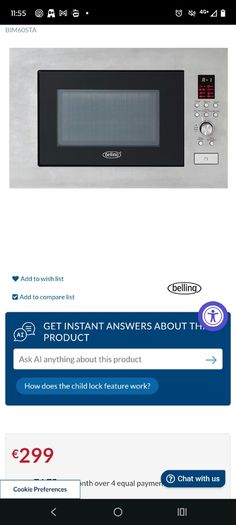 Belling integrated microwave