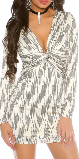 Party-minidress With Mega-cut And Sequins`fits 6-8,8,10 ,12