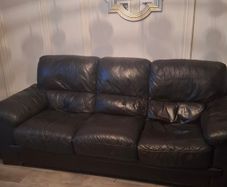 Brown leather sofa set - 3 seater and 2 seater