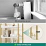 Bookcase 5 Tiers, Floor Standing Book Shelf, Wooden Shelf and Stable Steel Frame Shelving Units with 4 Hooks Industrial Storage Shelf for Living Room, Home Office, Gold Bookshelf Image 7
