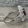 Garnet & Moissanite Silver Ring Image 7