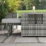 Rattan Sun Lounger w/ Storage Tea Table & Footstools, Grey Image 3