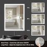 NEW SALE | Illuminated Backlit LED Bathroom Mirror, 600x450mm Wall Mounted Multifunction Bathroom Vanity Mirror with Touch Button Image 6