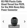 PG29 RS PRO Plastic Cable Gland Thread Size PG29, For Use With Heavy Duty Power Connector Image 3