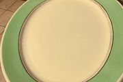 Vintage Art Deco Shelley Platter bon chianaVery Large Green Bands16.5 x13 inches Large