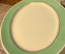 Vintage Art Deco Shelley Platter bon chianaVery Large Green Bands16.5 x13 inches Large