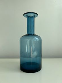 Vintage Scandinavian blue glass gulvase OTTO BRAUER