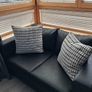 lovely leather black sofa for sale Image 2