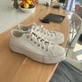 Converse white leather trainers Image 2