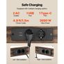 Kitchen Bakers Rack, 1.5m Power Cable Bakers Rack with Power Outlet, Kitchen Stand with X-Shaped Support Bar, 12 S-Shaped Hooks, Coffee Bar Stand for Dishes, Spice Bottles, Built-In Power Strip Image 5