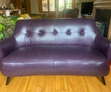 Aubergine Leather Sofa
