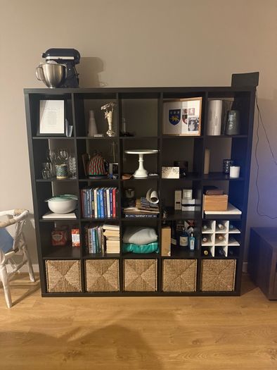 KALLAX Shelving unit, black-brown, 182x182 cm