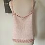 Vintage 1990s Y2K Claire Kennedy knit lace camisole vest top romantic pink M L summer Image 6