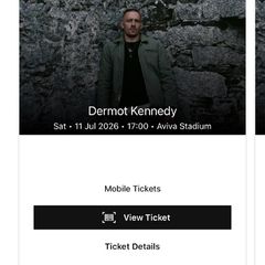 Dermot Kennedy 2 Seated Tickets Aviva Stadium Saturday
