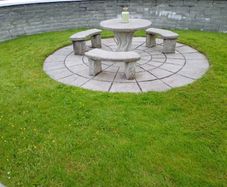 Concrete table and benches