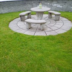 Concrete table and benches