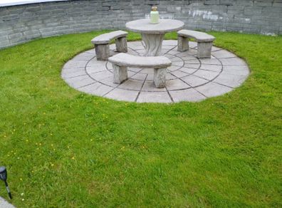 Concrete table and benches