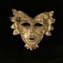 Vintage Gold-tone Venetian Mask Brooch 1980s Image 2