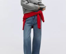 H&M Grey Sweatshirt XL and Grey Wide Leg Jeans UK 14