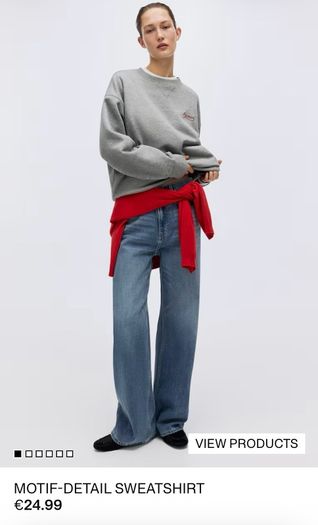 H&M Grey Sweatshirt XL and Grey Wide Leg Jeans UK 14