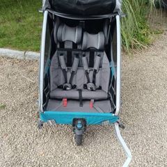 Child bike trailer and stroller (double)