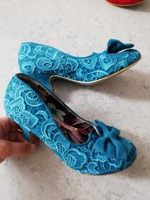 Turquoise Irregular Choice heels, size 6