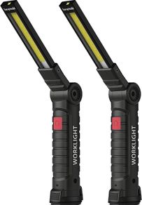 LED Torch Rechargeable Work Light Emergency Inspection Lamp 360 Degree Rotate Mechanic Light with Magnetic Base Hook 2 Pack MULTIPLE COLOURS AVAILABLE (FREE POSTAGE)
