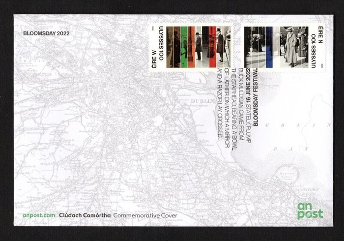 2022 Ireland Bllomsday tying Centenary of Publication of Ulysses by James Joyce Commemorative Stamps An Post First Day Covers (FDC)