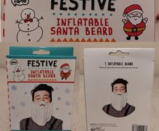 Festive Inflatable Christmas Santa Beard ,new in box