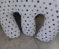Cuddles Twin Nursing Pillow. Silver Twinkle